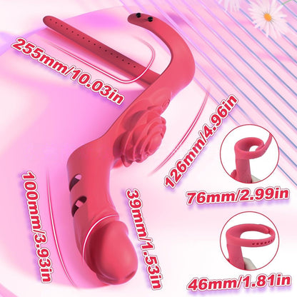 Rose finger strap buckle massager sex toy simulation Head vibrating masturbator