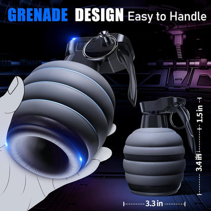 Men use hand grenade vibrator to fuck masturbate