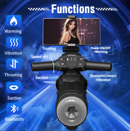 Motorcycle masturbator with vibrating suction and charging function