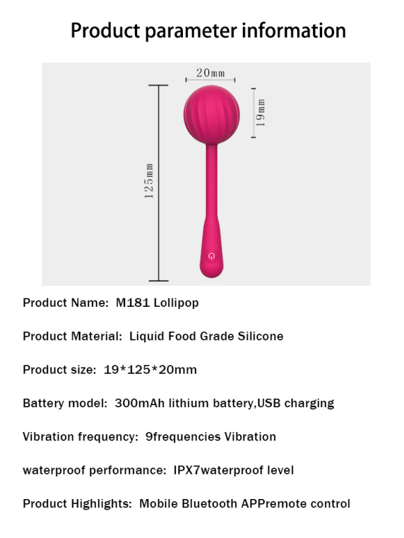 Lollipop App Remote Control Vibrator portable sex machine
