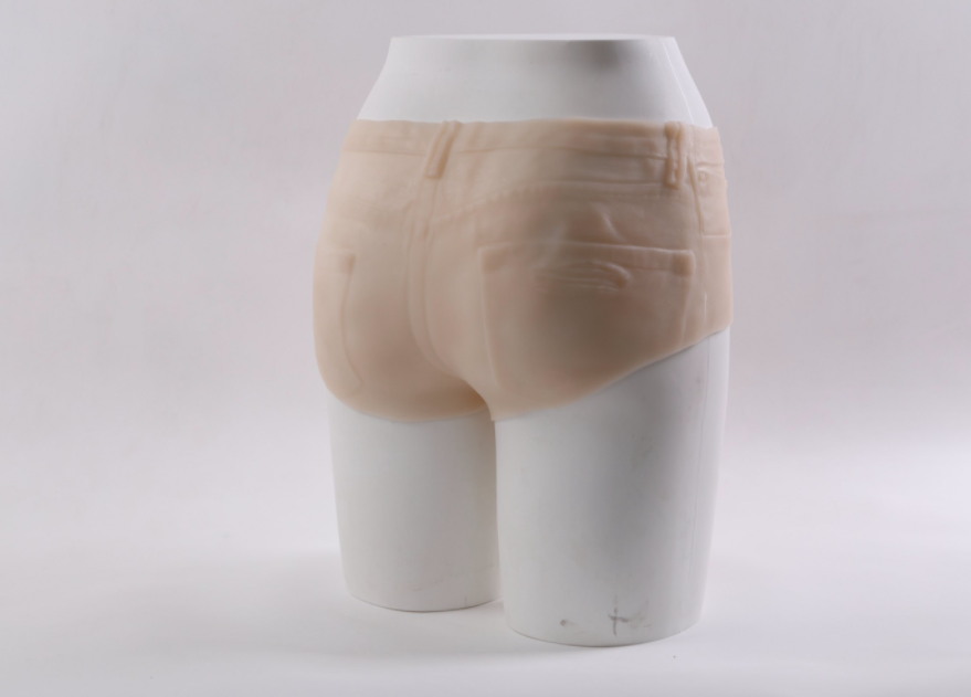 One-piece liquid soft silicone wearable simulated penis