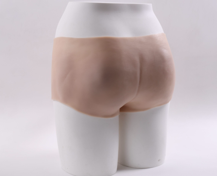 Wearable pants, female disguised as male, liquid silicone dildo pants