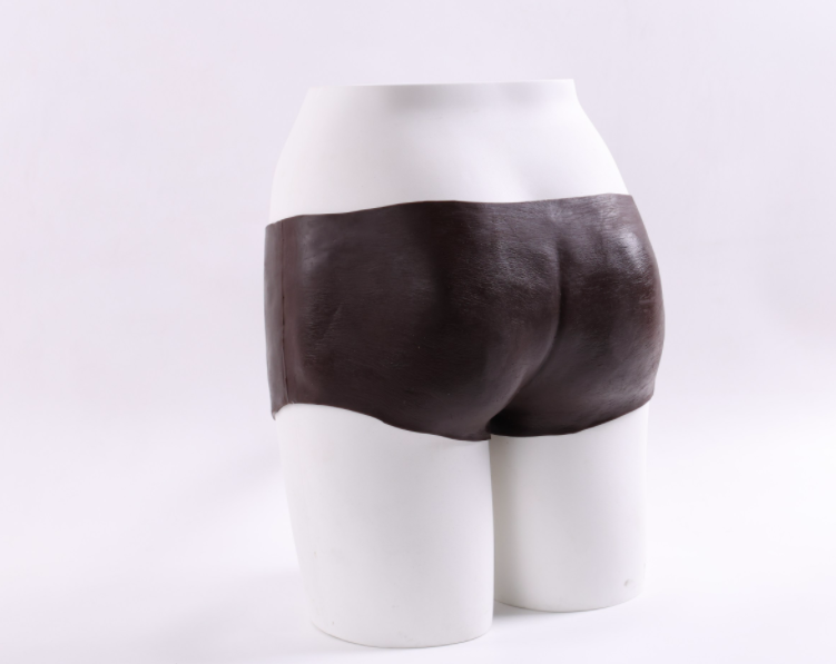 Wearable pants, female disguised as male, liquid silicone dildo pants