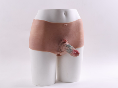 Little Monster Wearable Silicone Realistic Penis Leather Pants