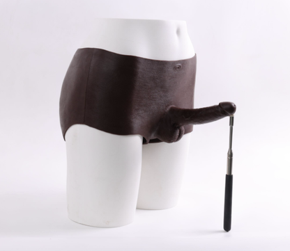 Good boy wearing silicone dildo